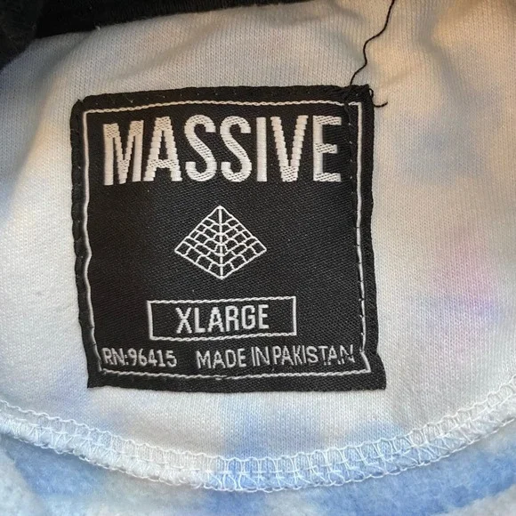 Massive Men's Pullover Hoodie Multicolor XL Graphic Print Hooded Kangaroo Pocket - Picture 3 of 6